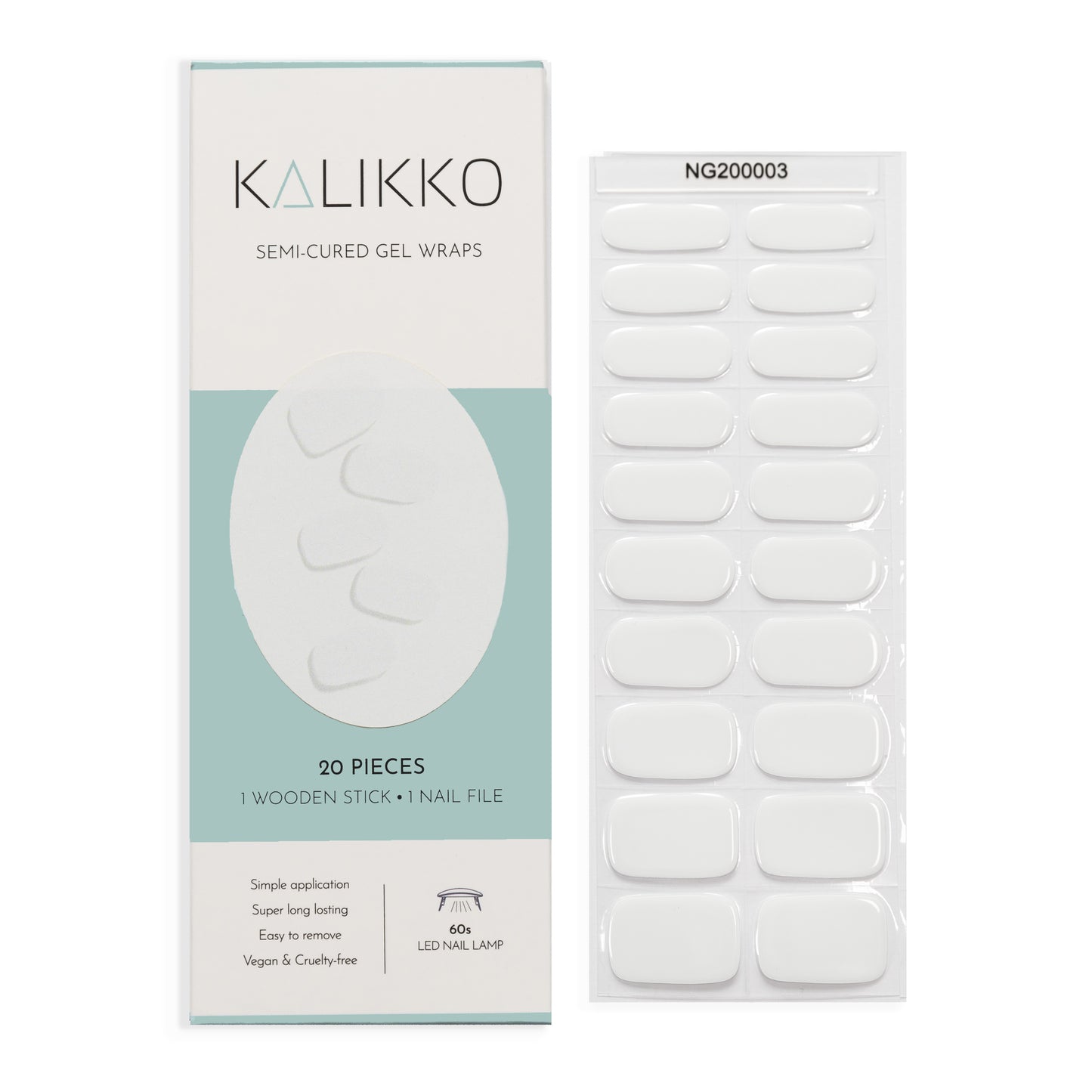 Bright White | Semi-Cured Gel Nail Wraps