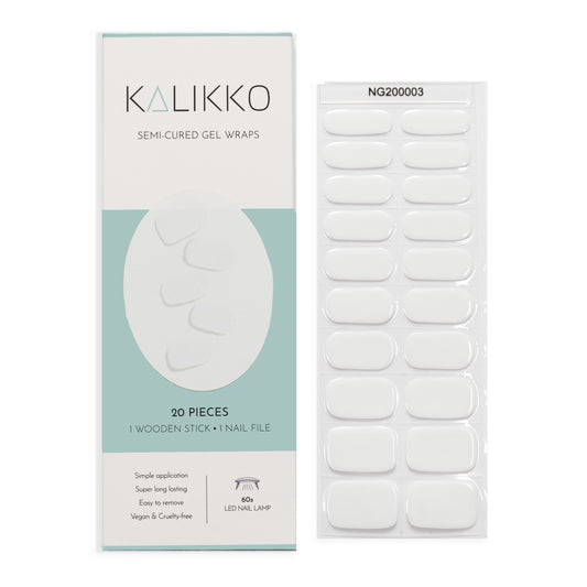 Bright White | Semi-Cured Gel Nail Wraps