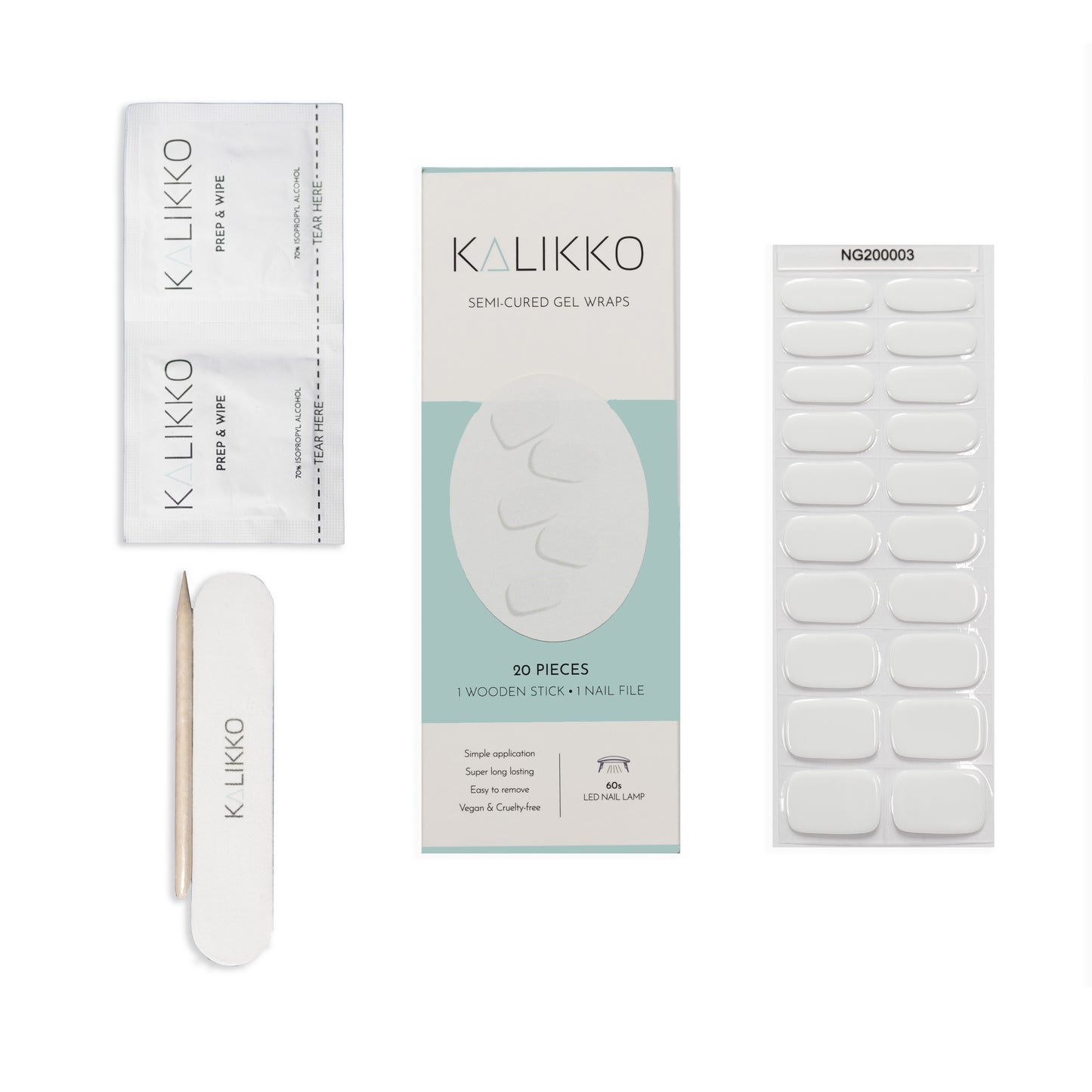 Bright White | Semi-Cured Gel Nail Wraps