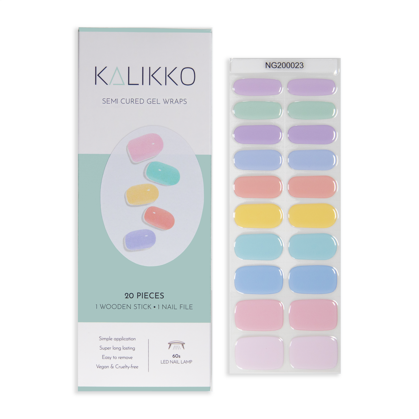 Pastel Rainbow | Semi-Cured Gel Nail Wraps