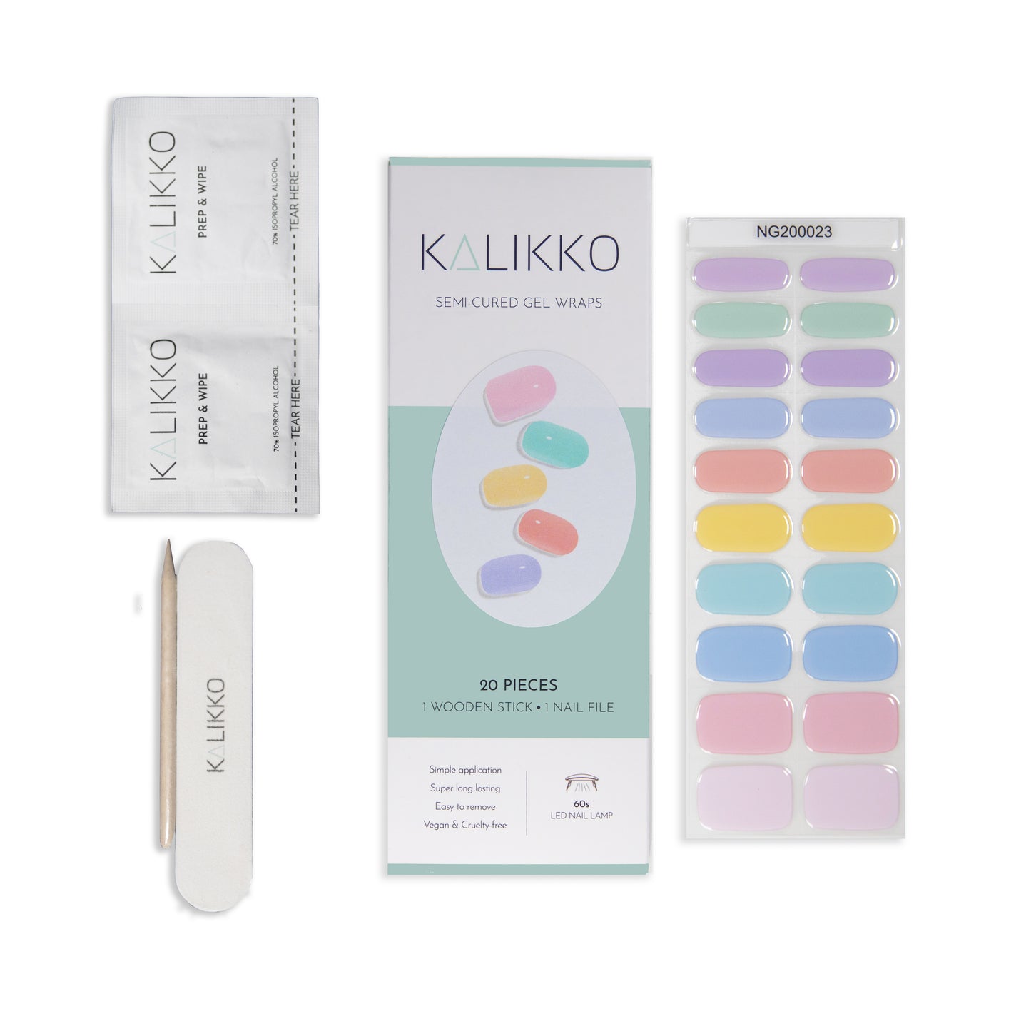 Pastel Rainbow | Semi-Cured Gel Nail Wraps