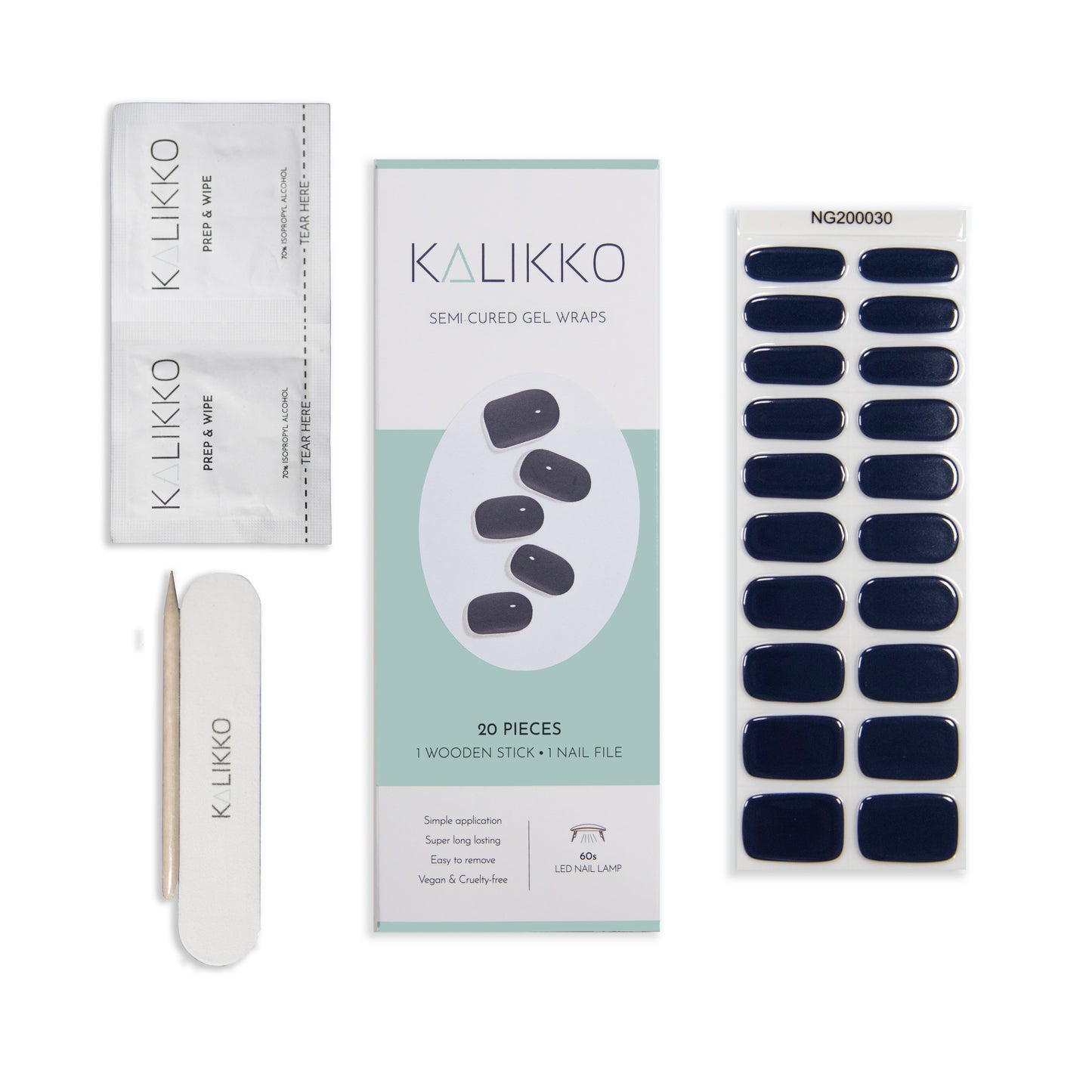 Midnight Blue | Semi-Cured Gel Nail Wraps