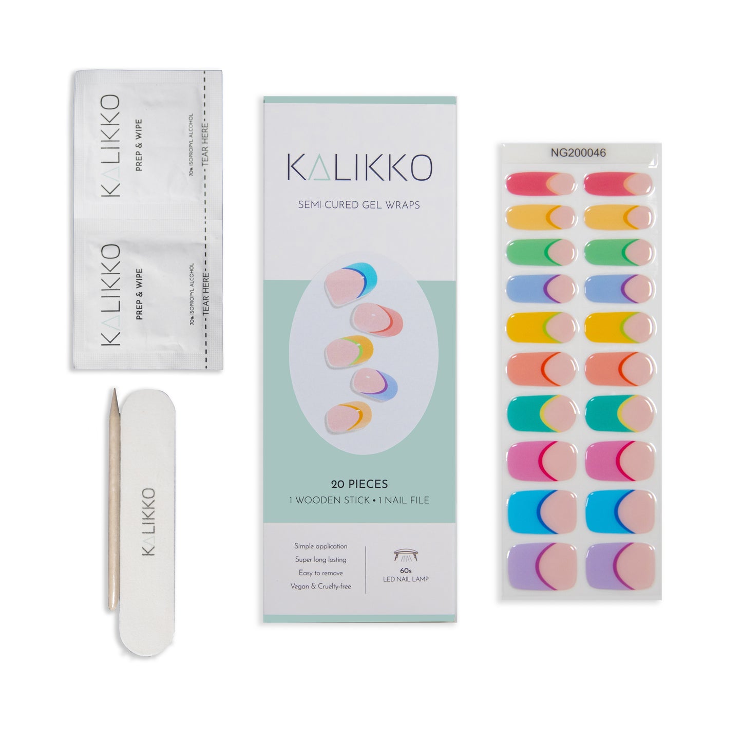 Summertime French | Semi-Cured Gel Nail Wraps