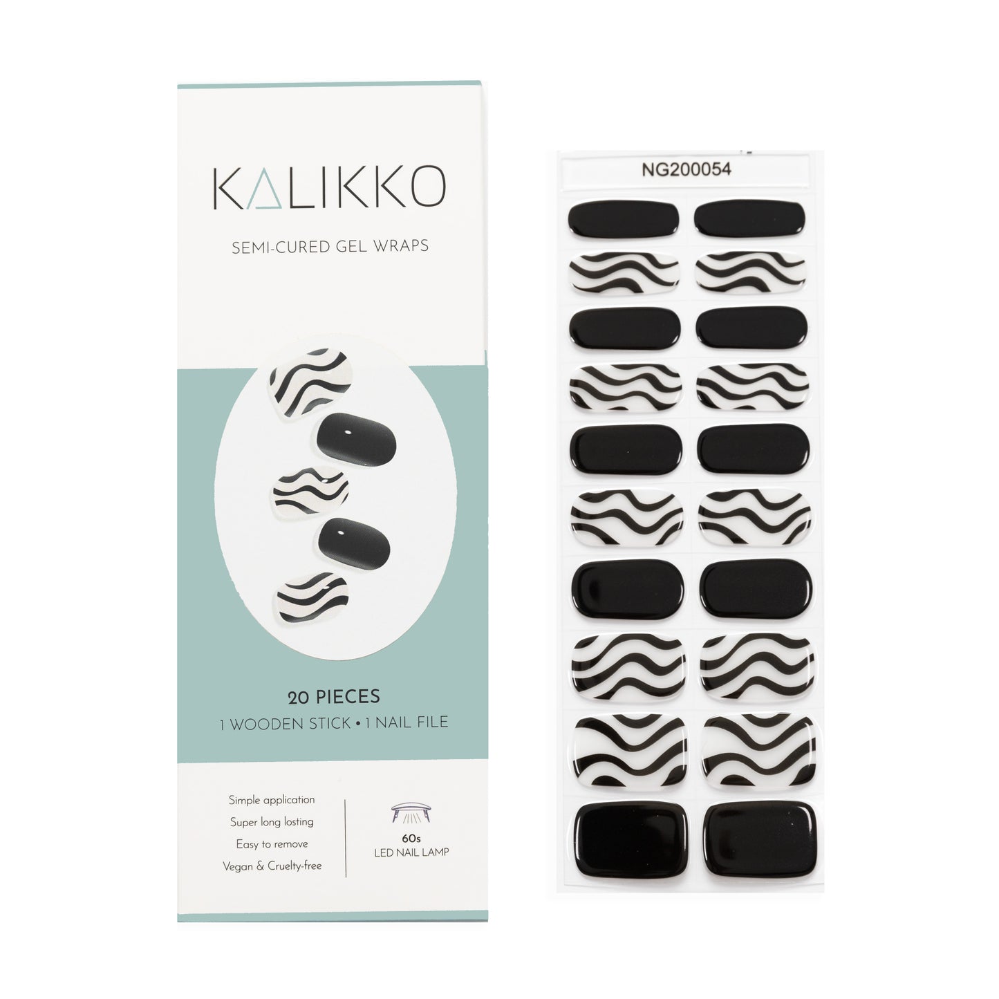 Zebra Ripple | Semi-Cured Gel Nail Wraps