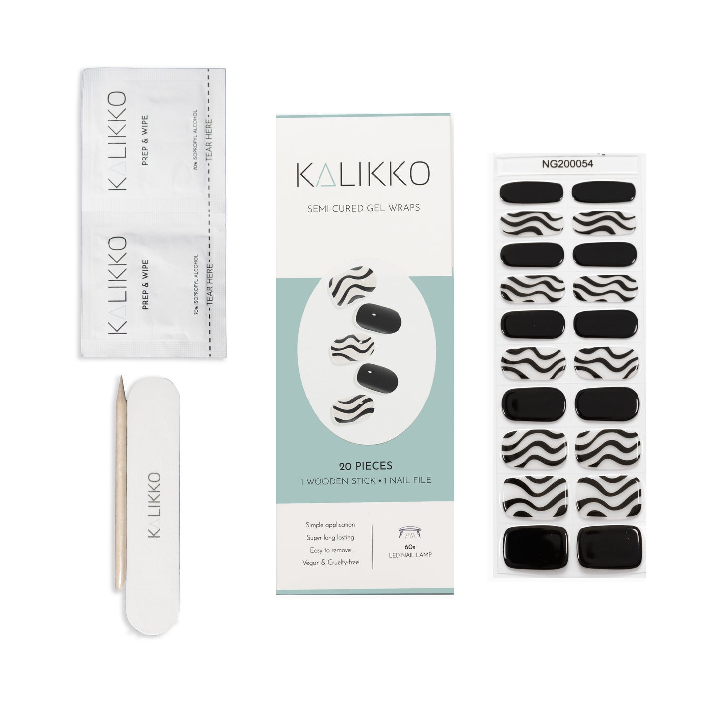 Zebra Ripple | Semi-Cured Gel Nail Wraps