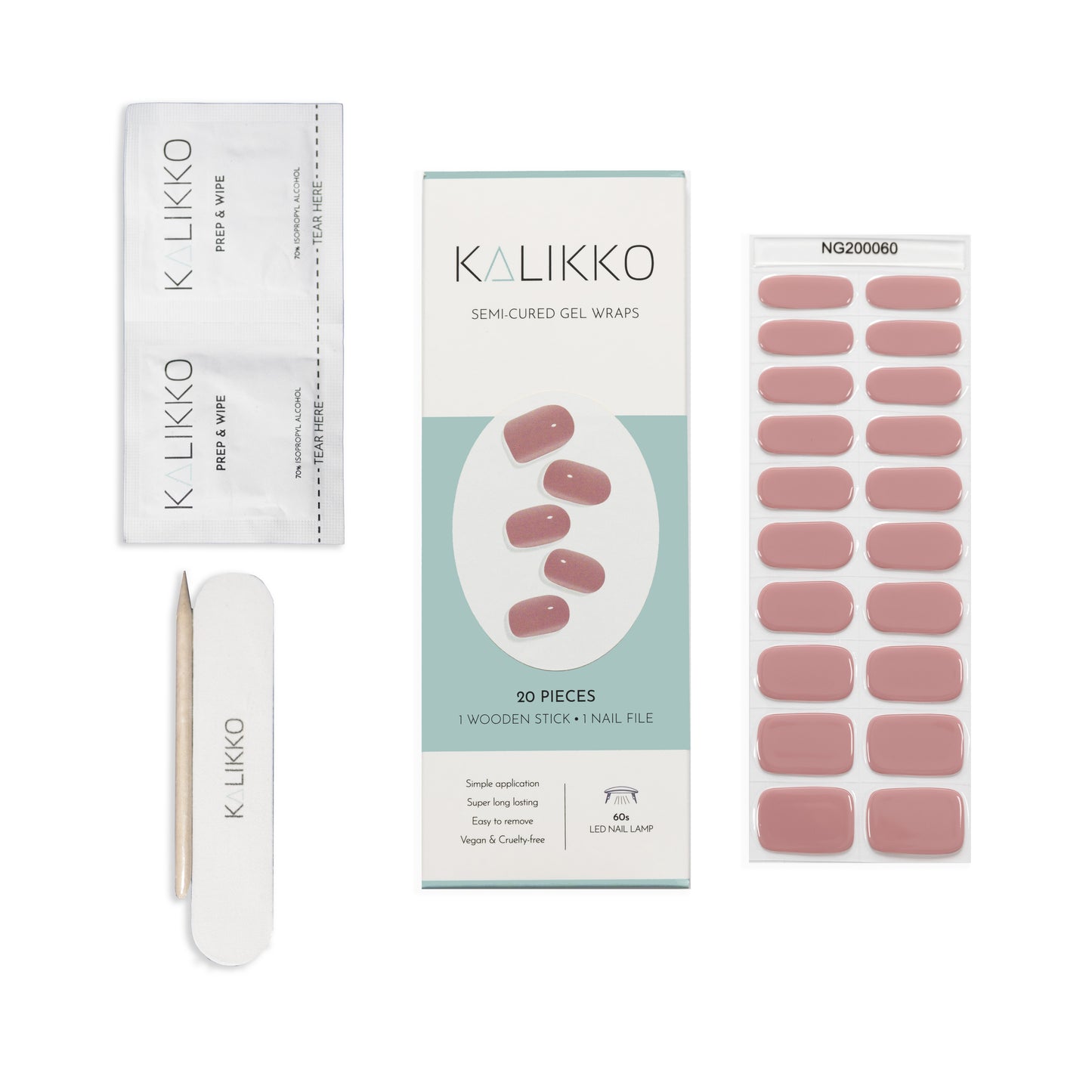 Rose Pink | Semi-Cured Gel Nail Wraps