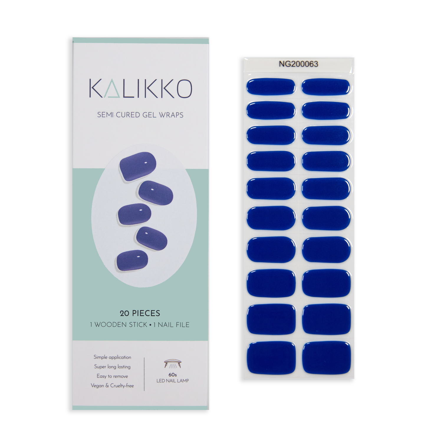 Electric Blue | Semi-Cured Gel Nail Wraps