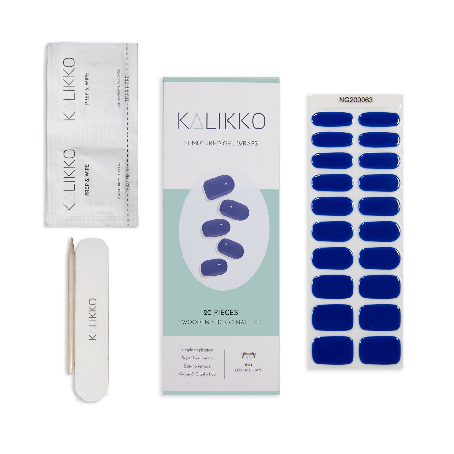 Electric Blue | Semi-Cured Gel Nail Wraps