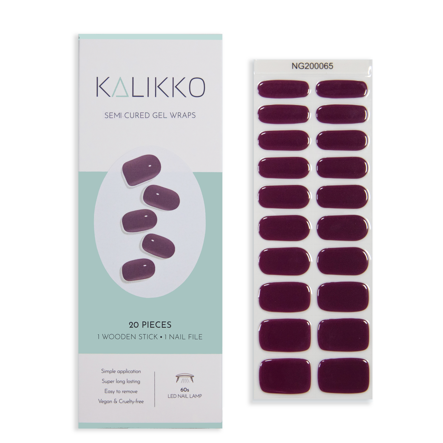 Deep Claret | Semi-Cured Gel Nail Wraps