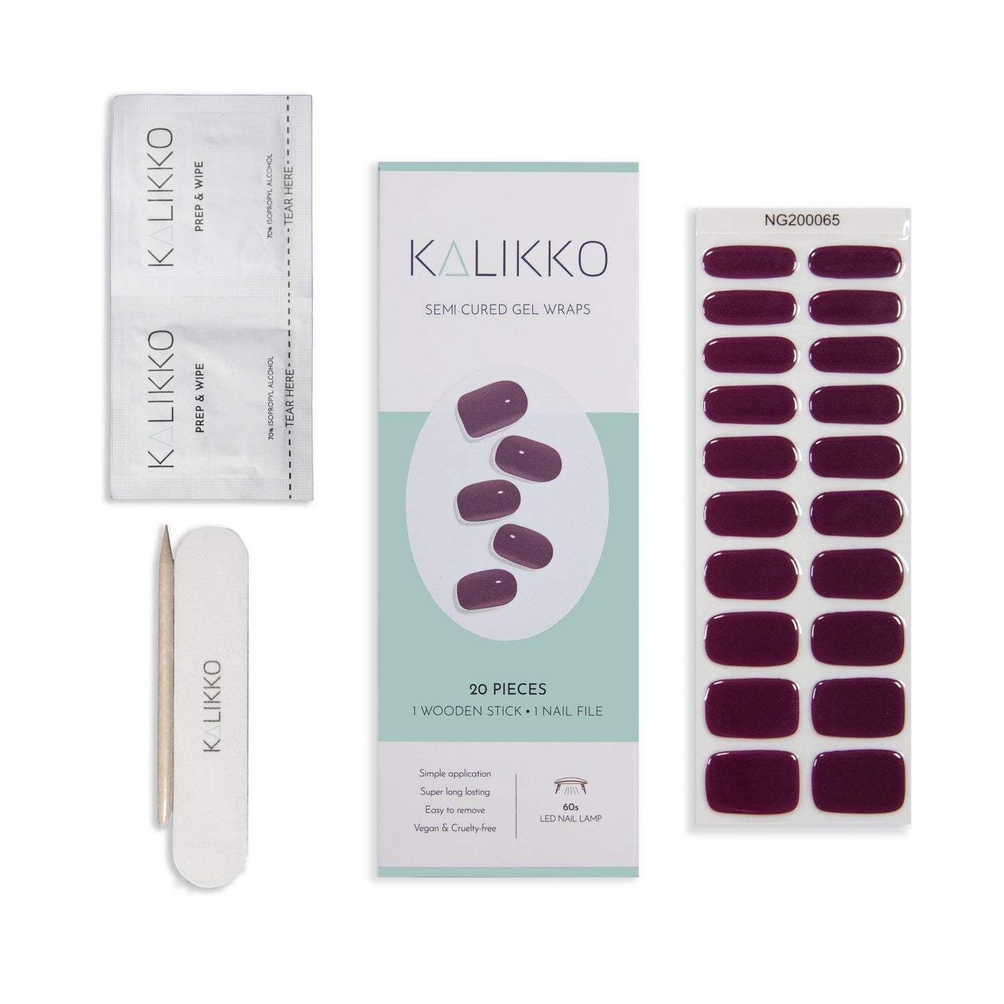 Deep Claret | Semi-Cured Gel Nail Wraps