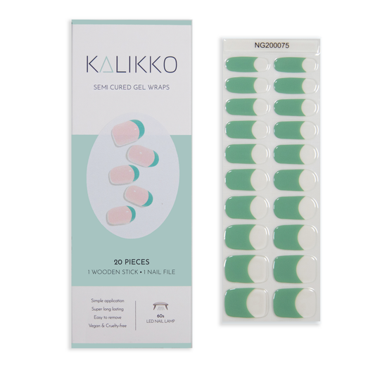 Teal French | Semi-Cured Gel Nail Wraps