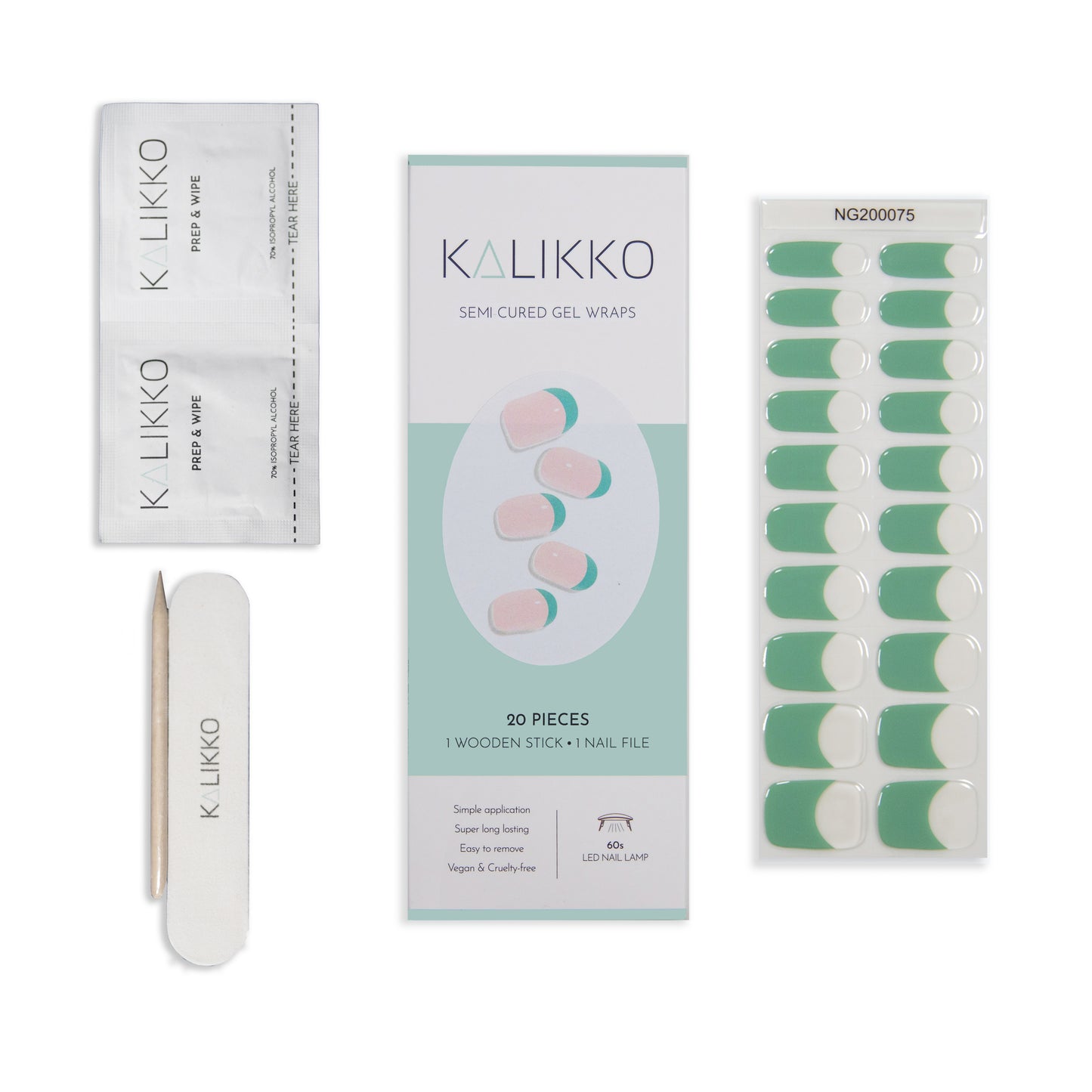 Teal French | Semi-Cured Gel Nail Wraps