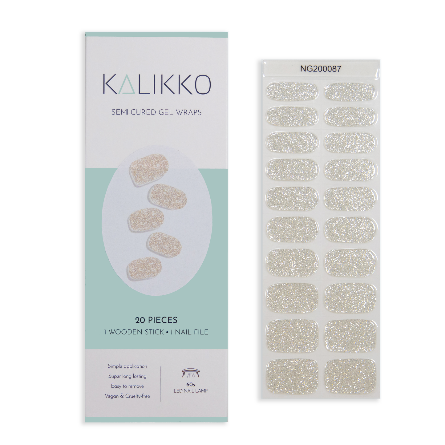 Silver Sparkle | Semi-Cured Gel Nail Wraps