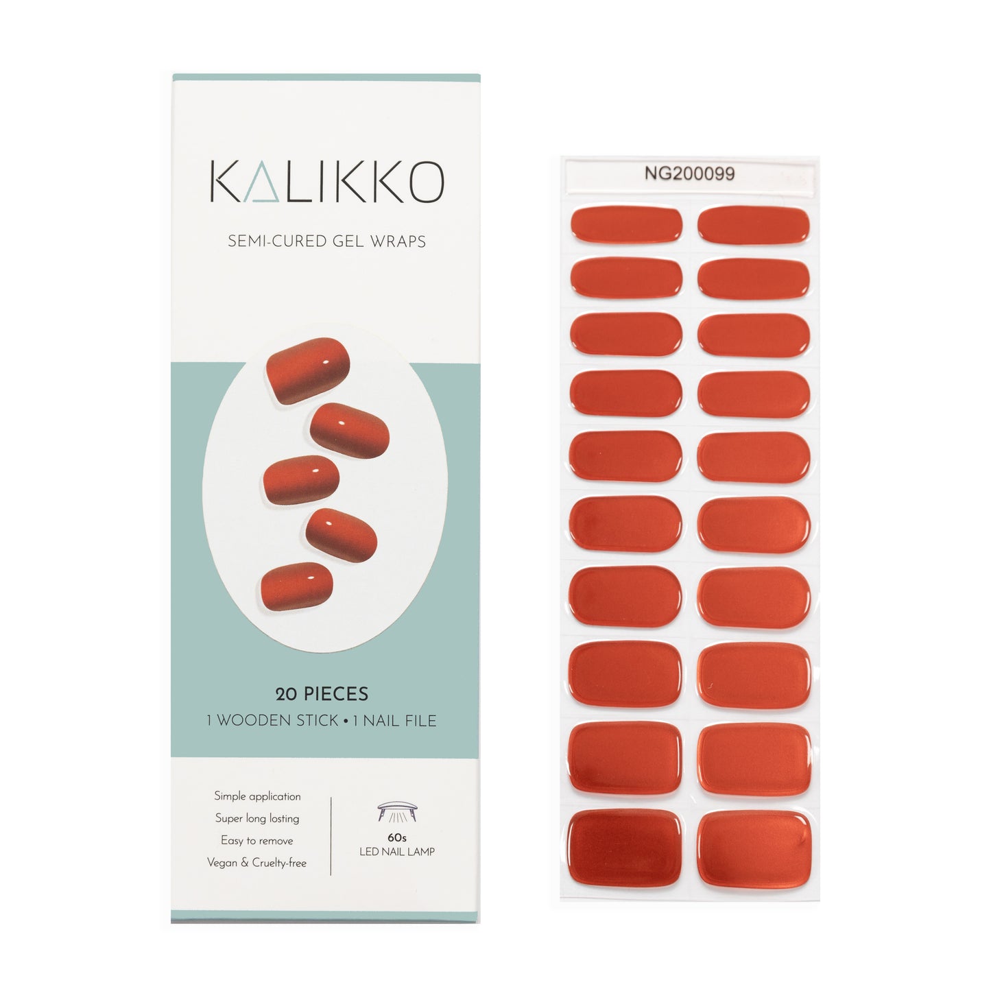 Chrome Rosso | Semi-Cured Gel Nail Wraps