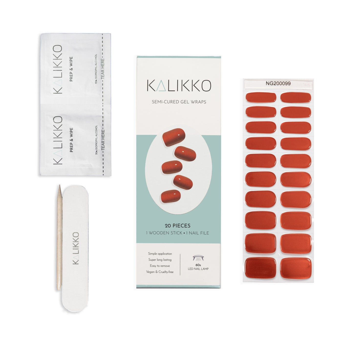 Chrome Rosso | Semi-Cured Gel Nail Wraps