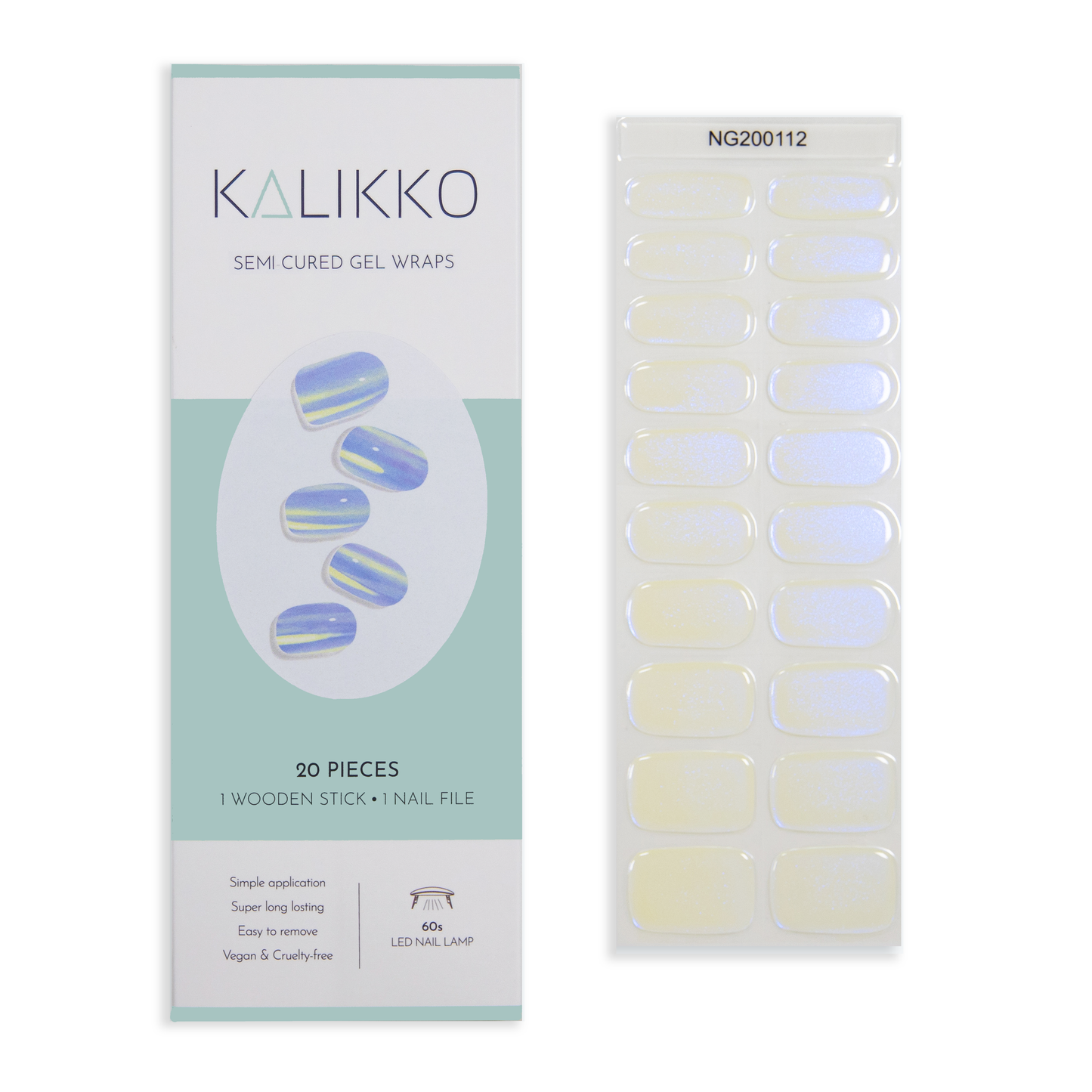 Aurora Blue | Semi-Cured Gel Nail Wraps