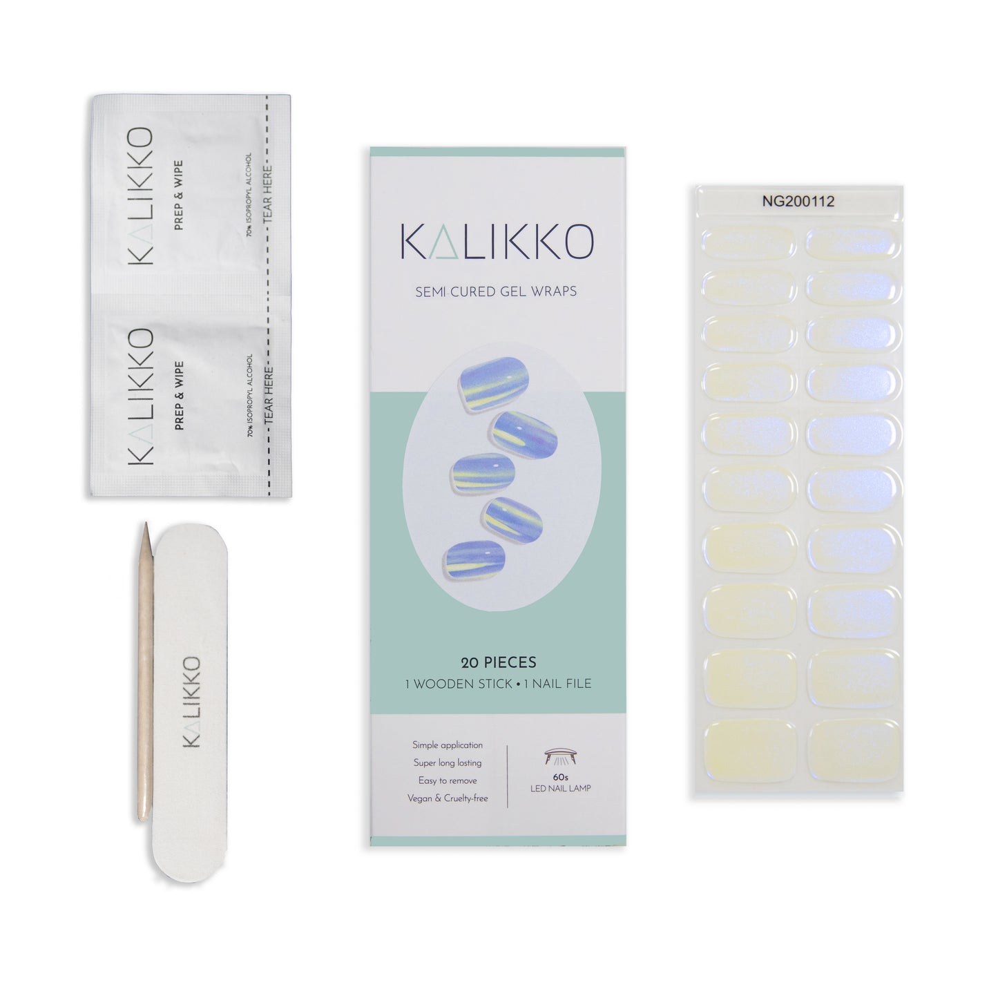 Aurora Blue | Semi-Cured Gel Nail Wraps