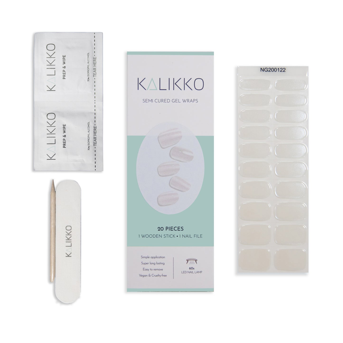 White Glaze | Semi-Cured Gel Nail Wraps