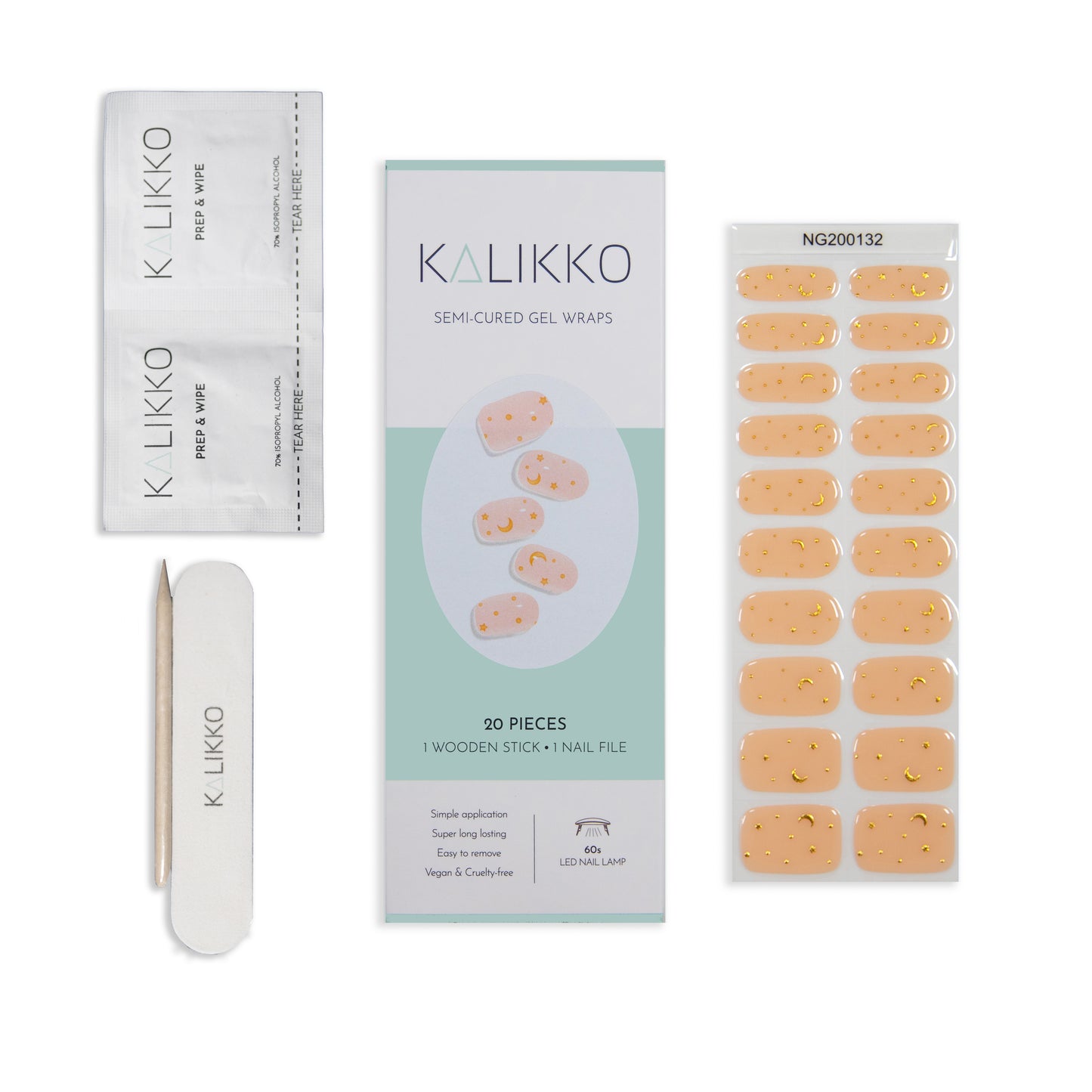 Golden Nights  | Semi-Cured Gel Nail Wraps