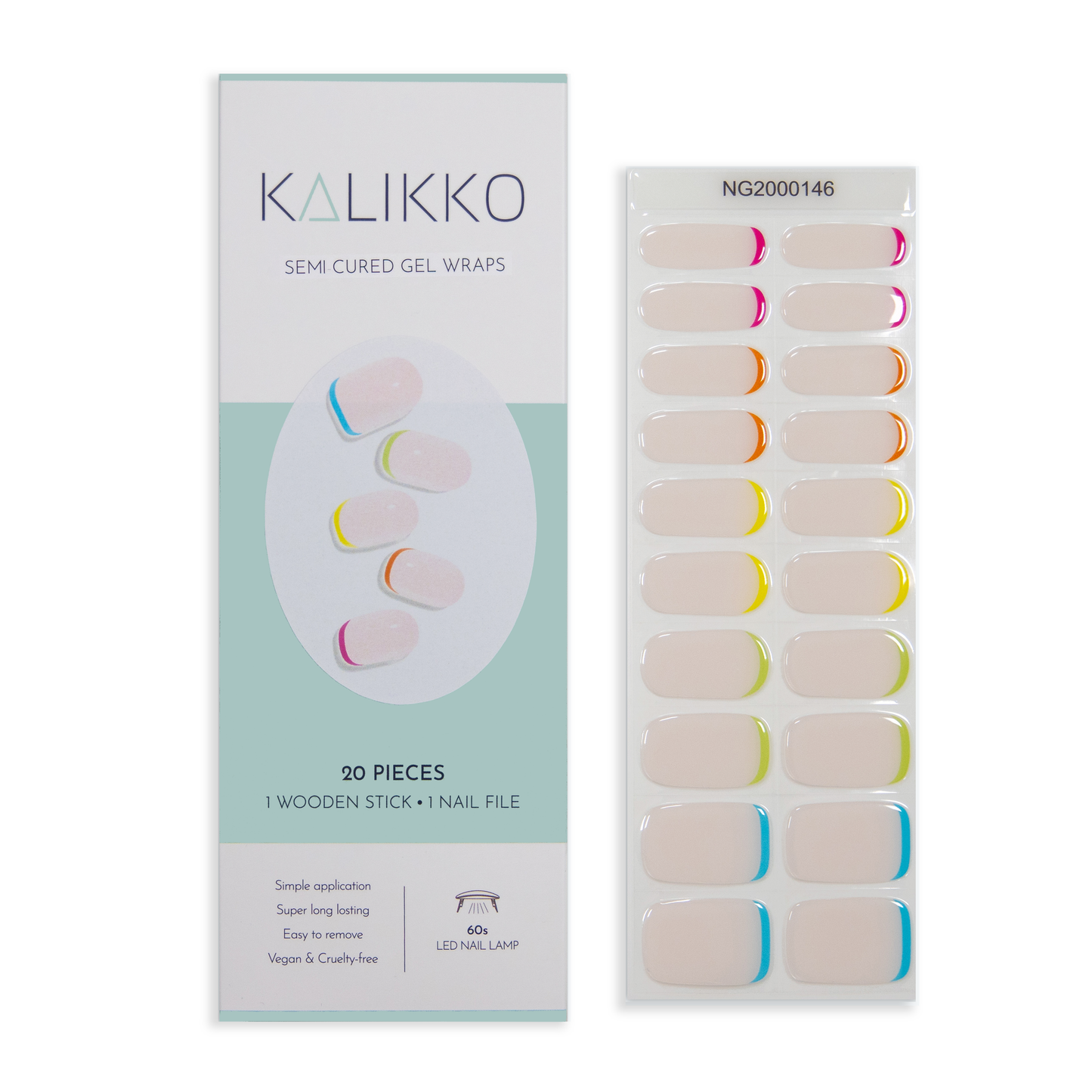 Rainbow Bed | Semi-Cured Gel Nail Wraps