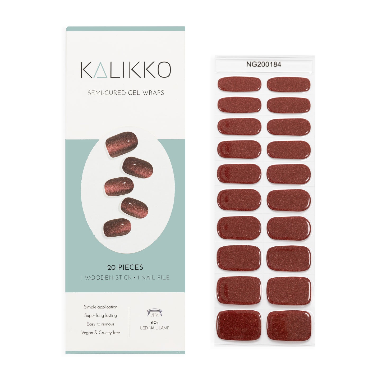 Pinot Shimmer | Semi-Cured Gel Nail Wraps