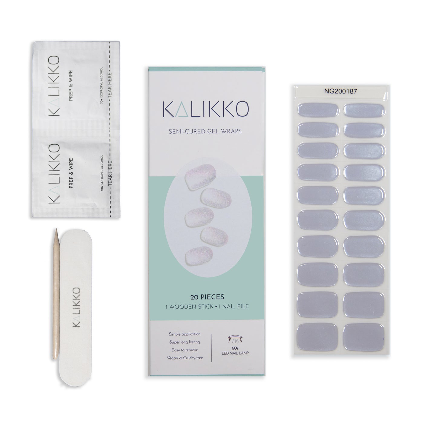 Silver Pearl | Semi-Cured Gel Nail Wraps