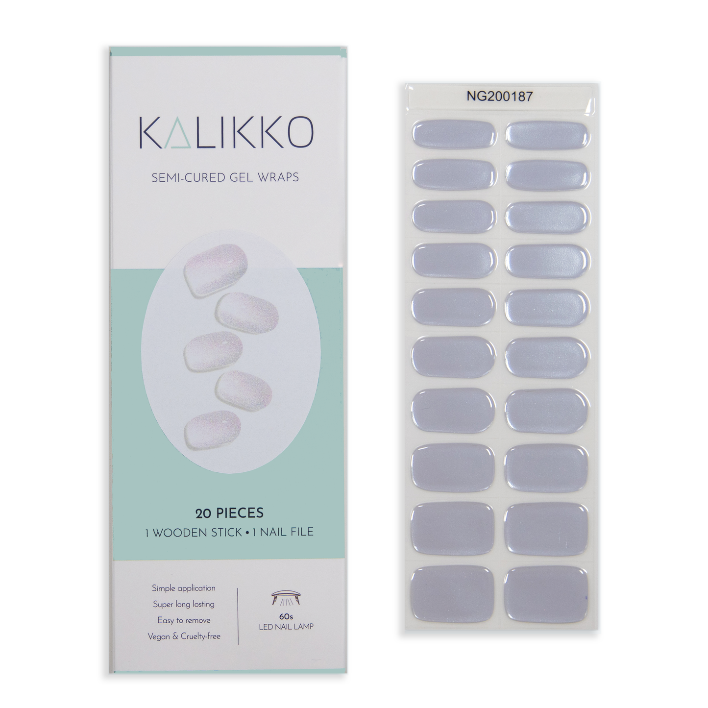 Silver Pearl | Semi-Cured Gel Nail Wraps