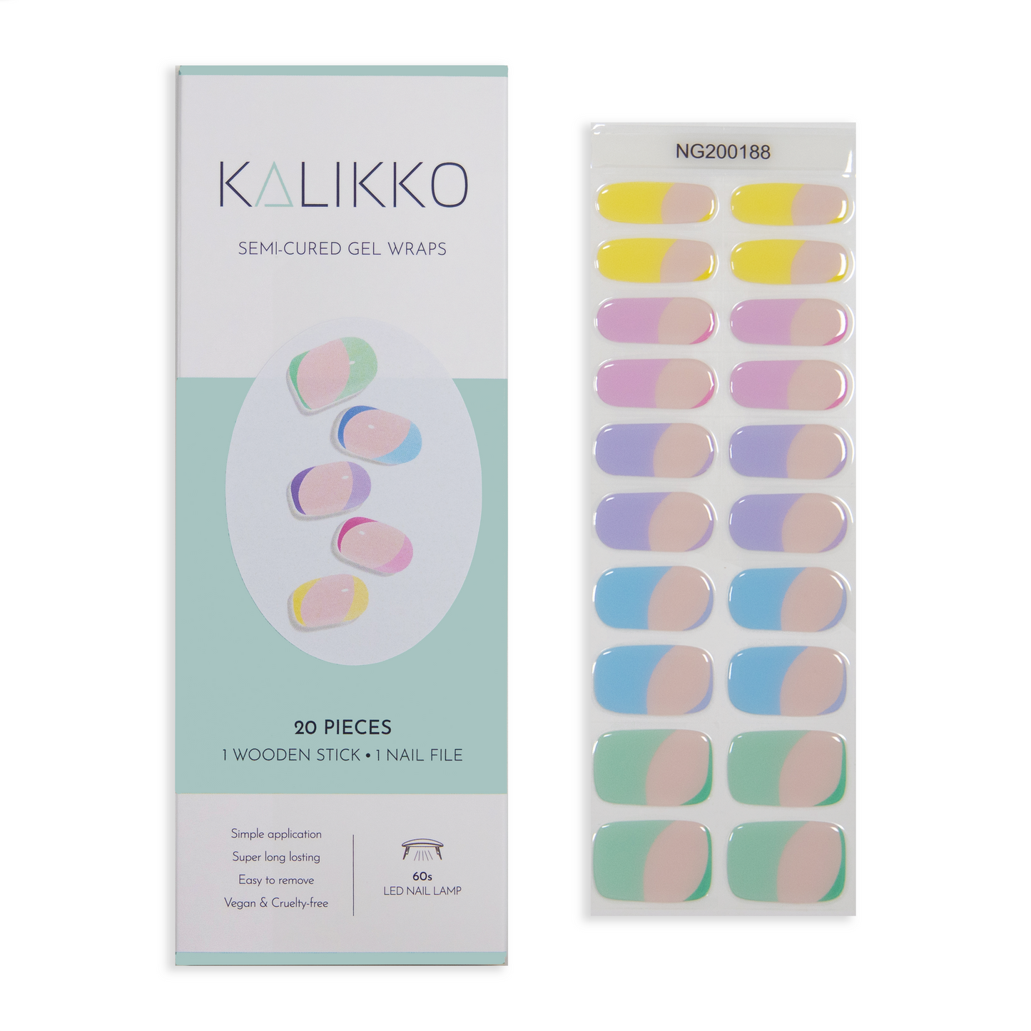 Candy Stripe | Semi-Cured Gel Nail Wraps