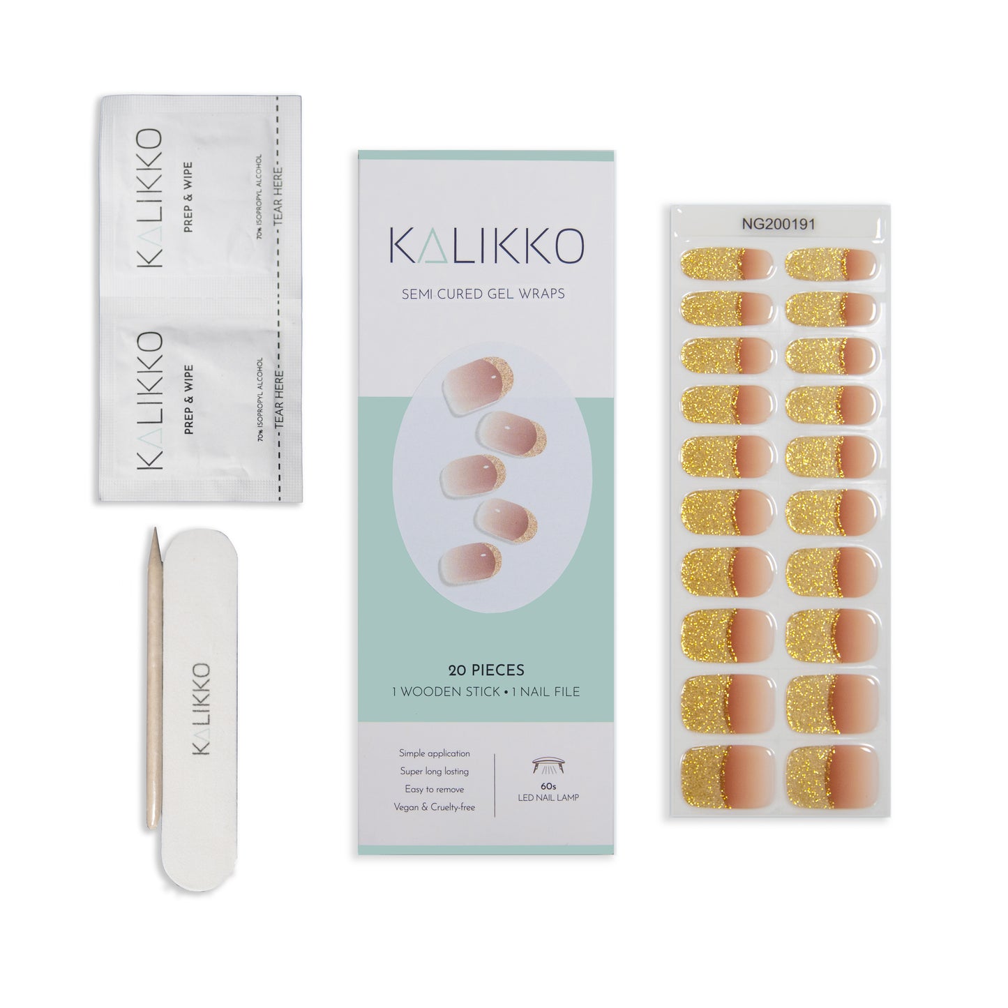 Glitter Tip | Semi-Cured Gel Nail Wraps