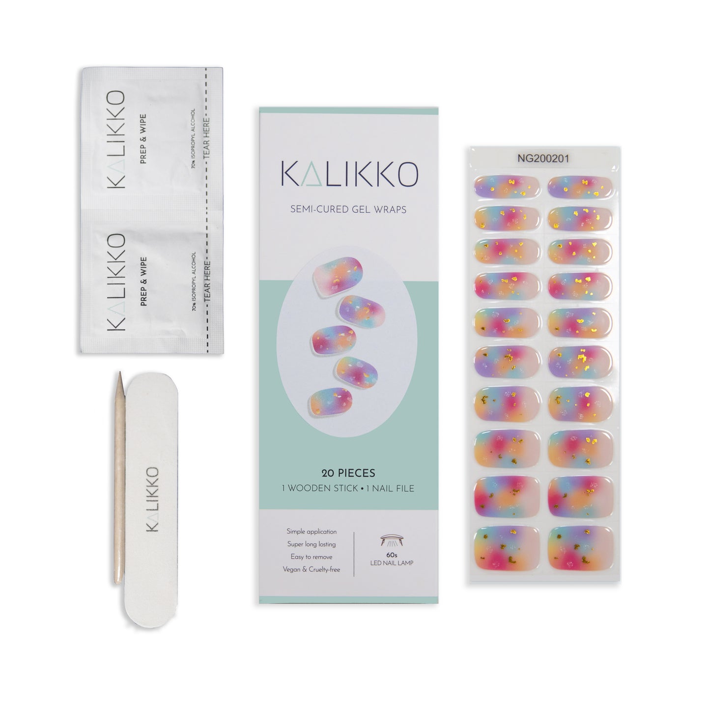 Watercolour Splash | Semi-Cured Gel Nail Wraps