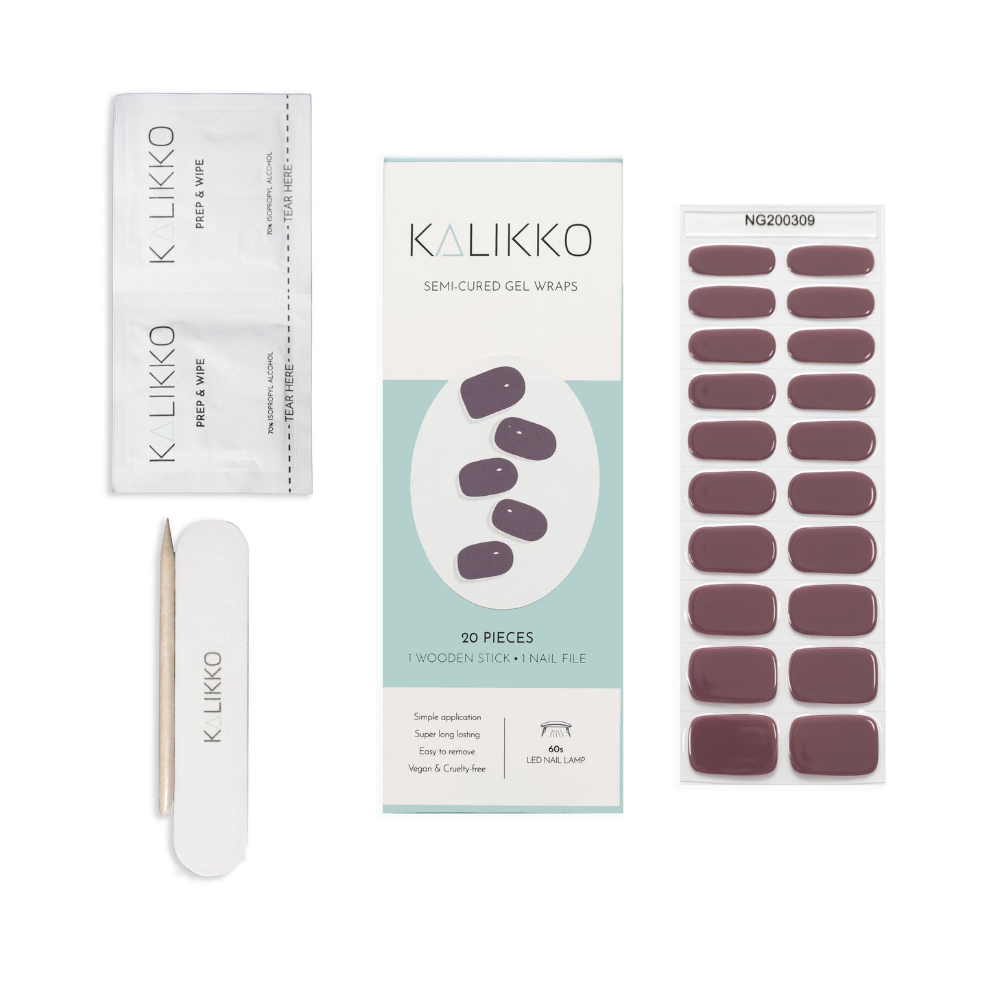 Moody Mauve | Semi-Cured Gel Nail Wraps