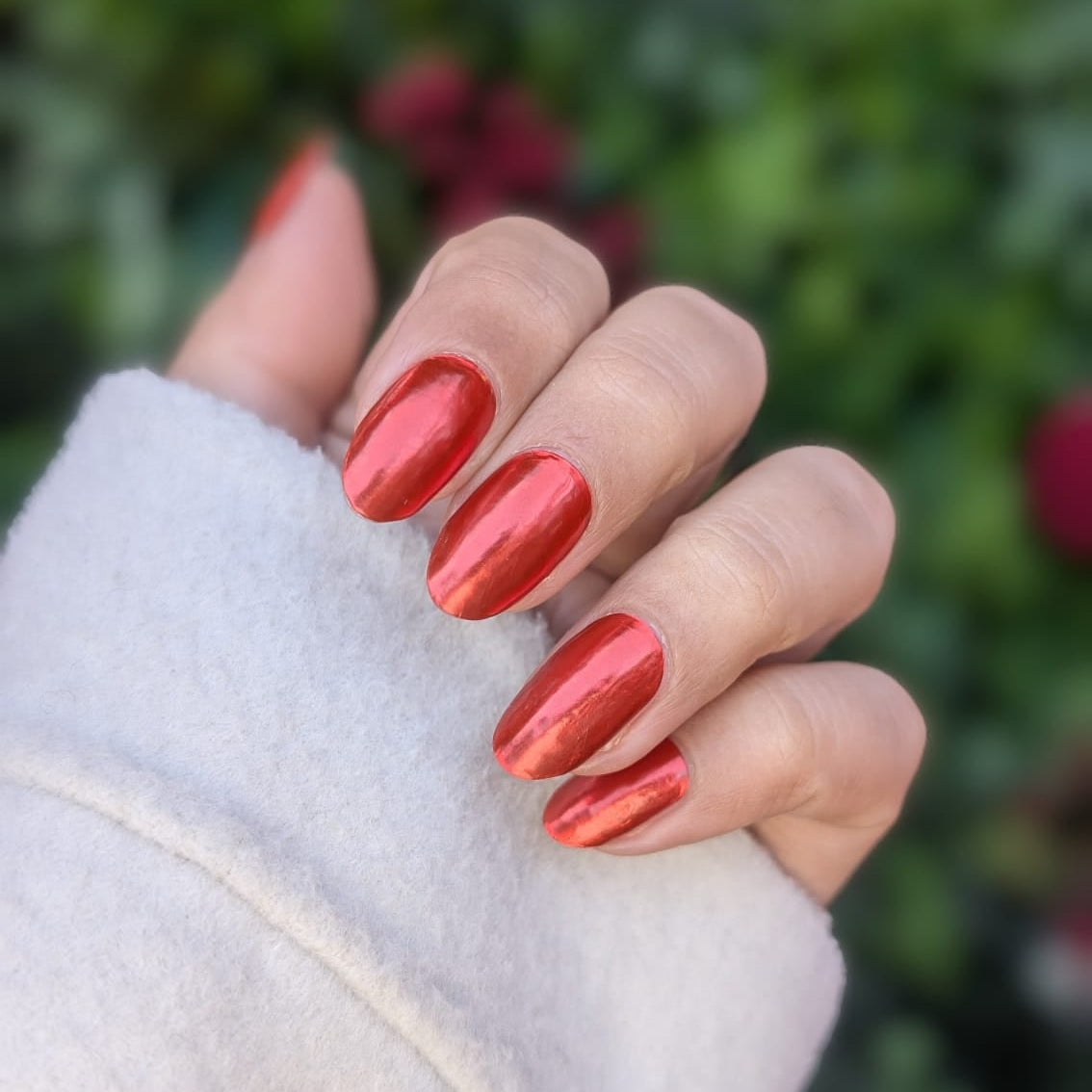 Chrome Rosso | Semi-Cured Gel Nail Wraps