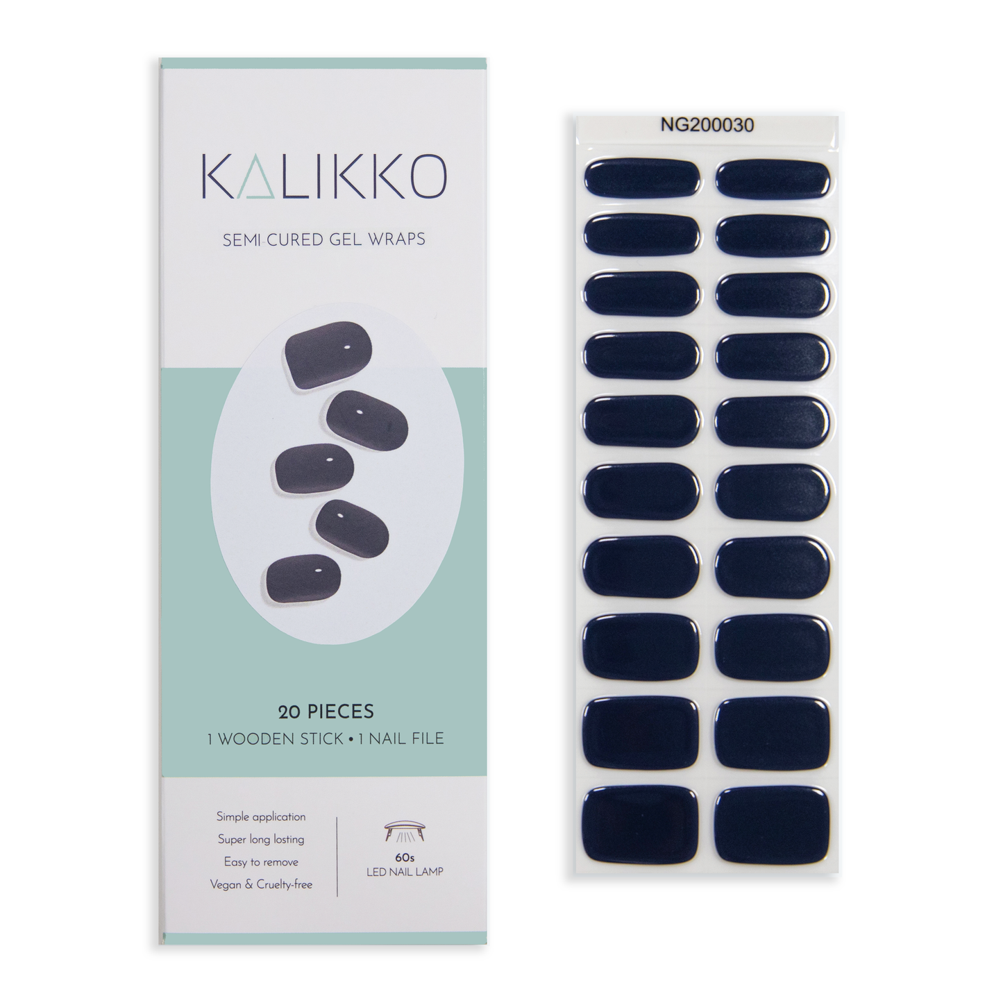 Midnight Blue | Semi-Cured Gel Nail Wraps