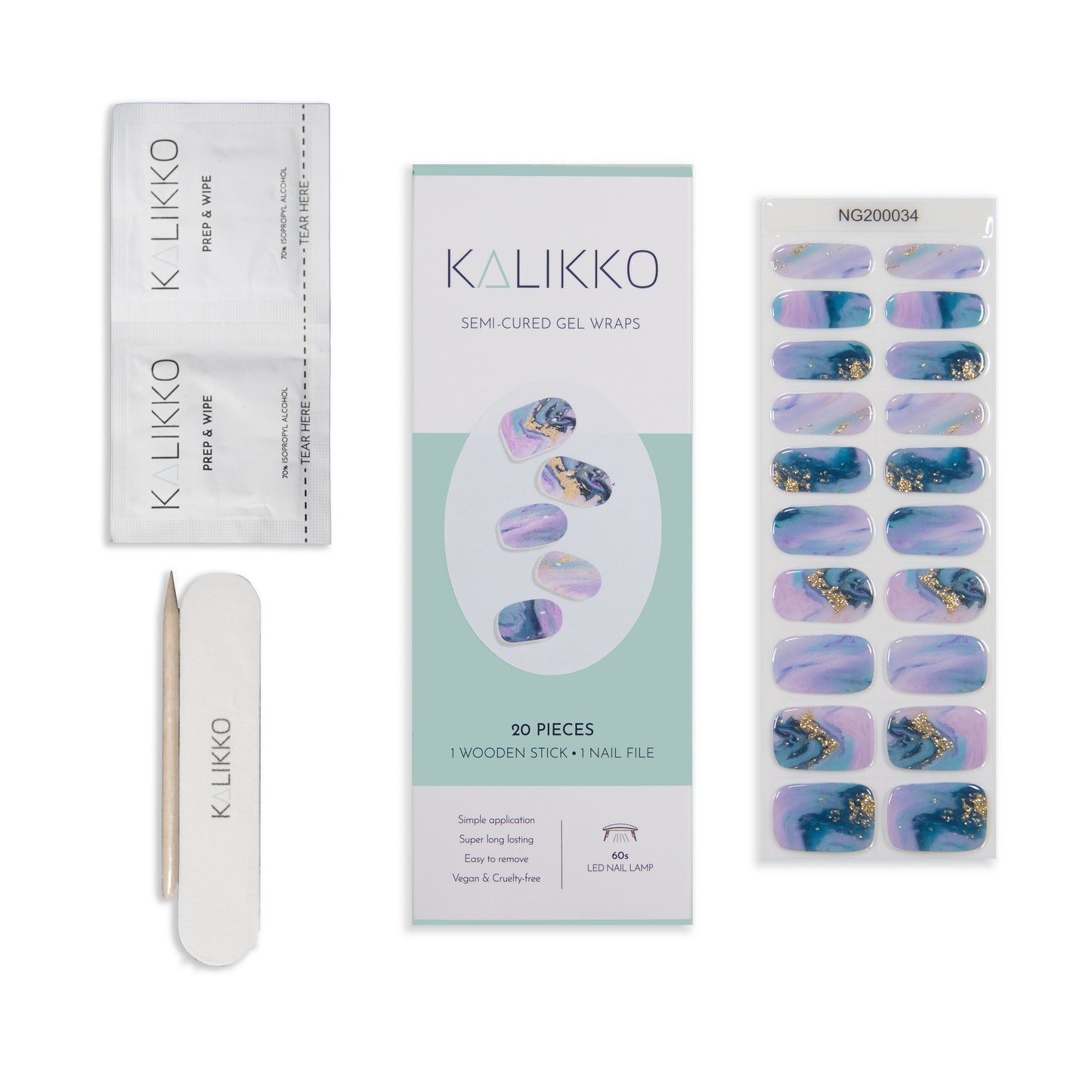 Fairy Tale Marble | Semi-Cured Gel Nail Wraps