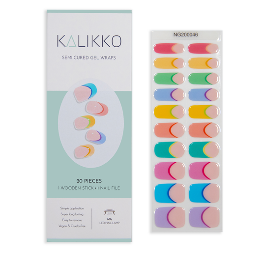 Summertime French | Semi-Cured Gel Nail Wraps
