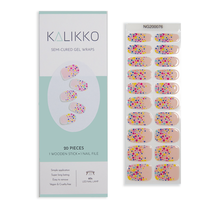 Ice Cream Sprinkle | Semi-Cured Gel Nail Wraps