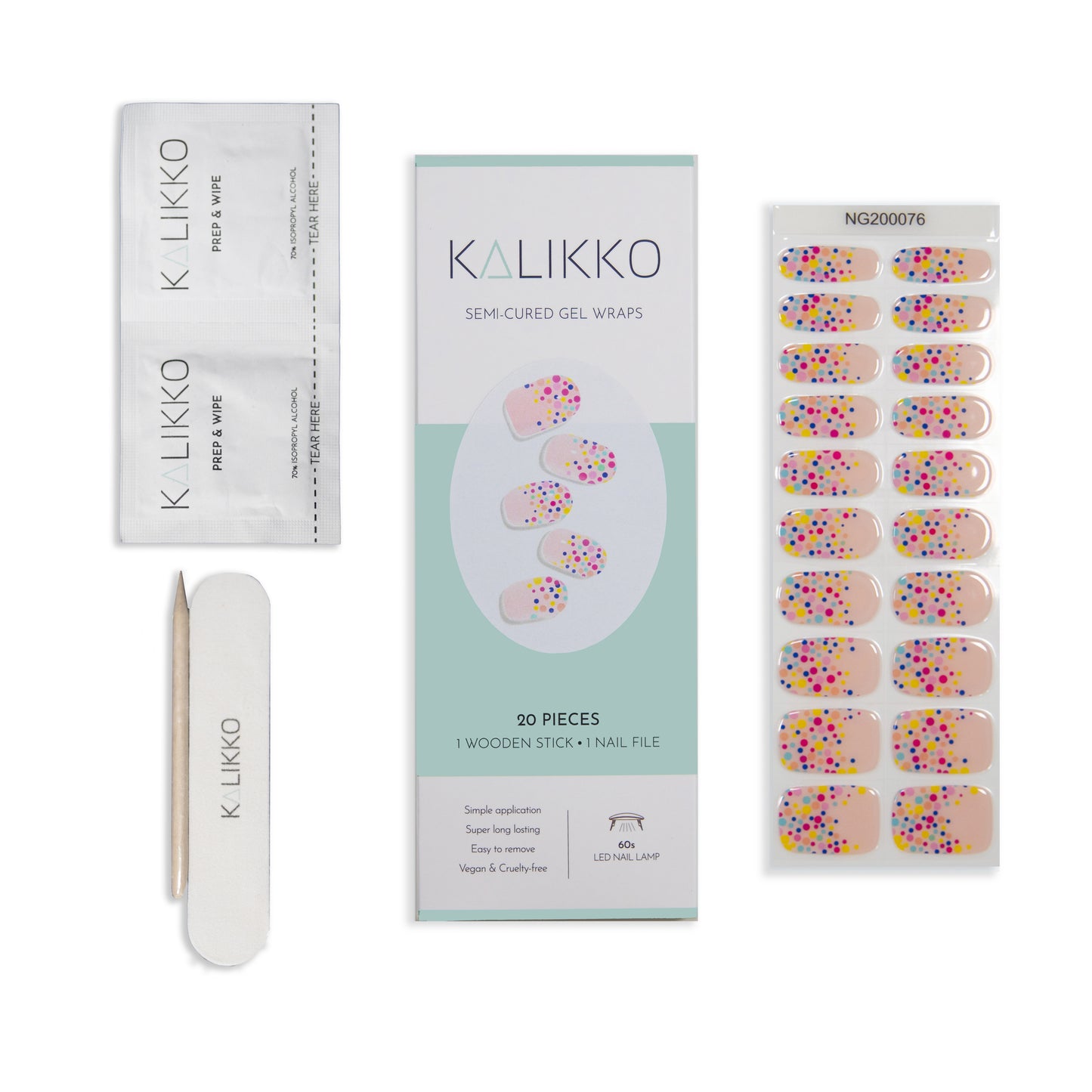 Ice Cream Sprinkle | Semi-Cured Gel Nail Wraps