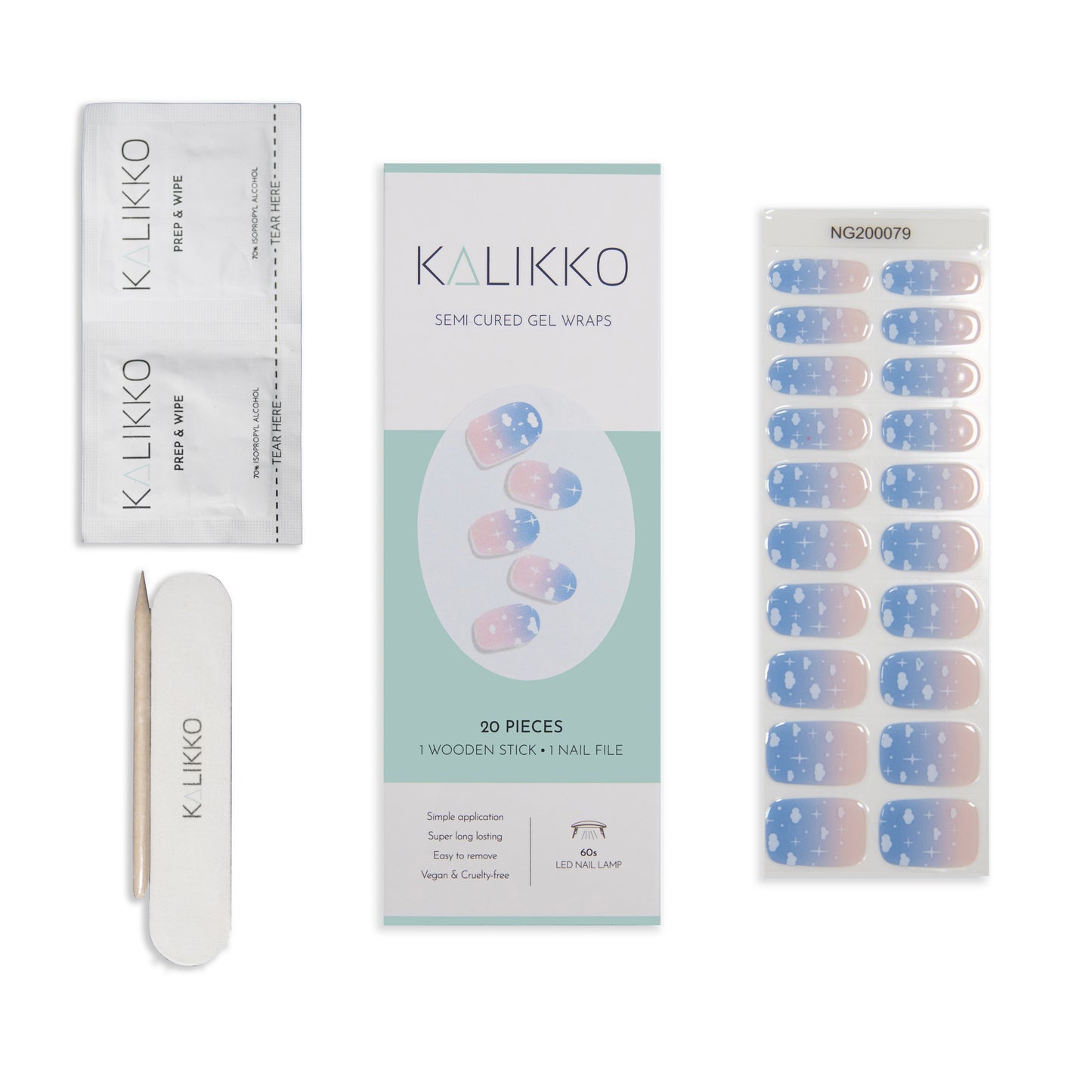 In The Clouds | Semi-Cured Gel Nail Wraps