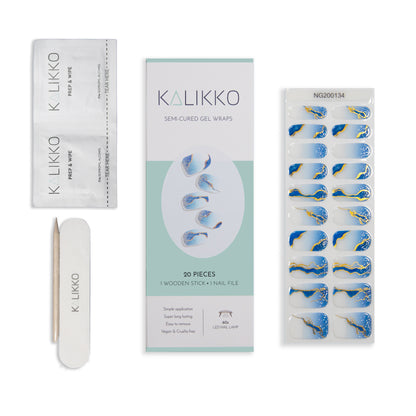 Blue Marble | Semi-Cured Gel Nail Wraps