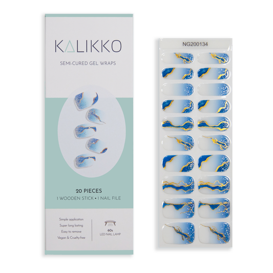 Blue Marble | Semi-Cured Gel Nail Wraps