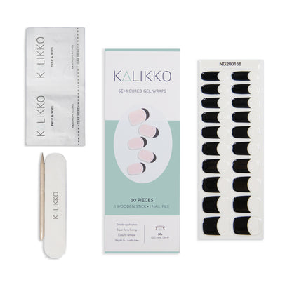 Black Tie | Semi-Cured Gel Nail Wraps