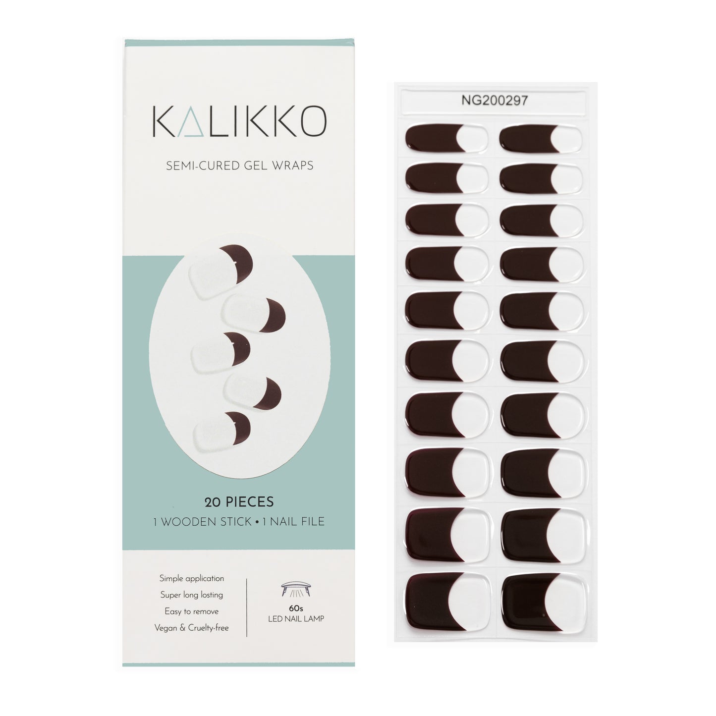 Maroon French | Semi-Cured Gel Nail Wraps