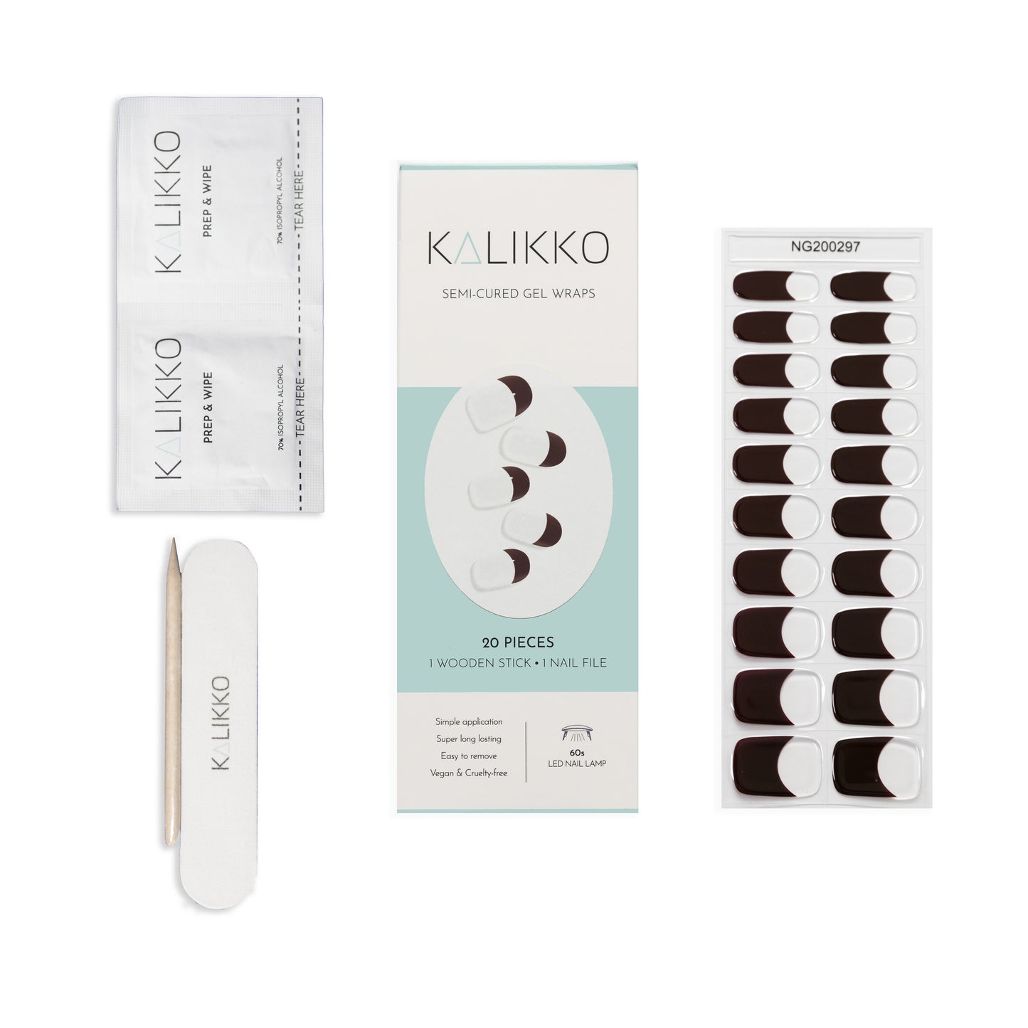 Maroon French | Semi-Cured Gel Nail Wraps