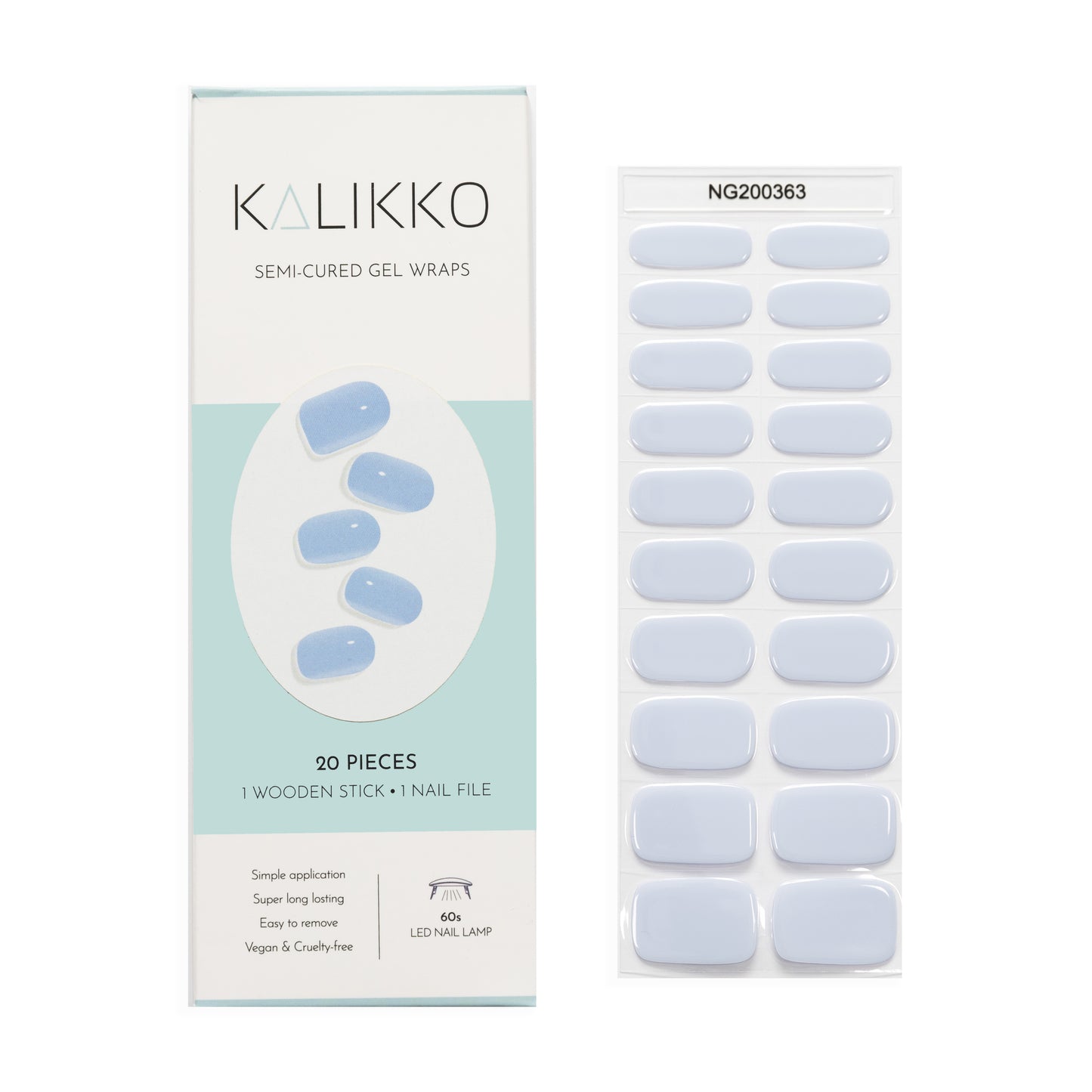 Beau Blue | Semi-Cured Gel Nail Wraps