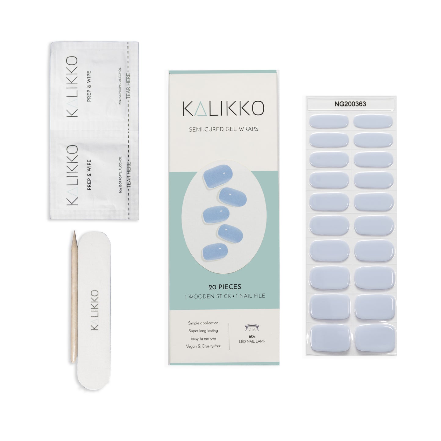 Beau Blue | Semi-Cured Gel Nail Wraps