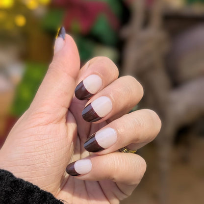 Maroon French | Semi-Cured Gel Nail Wraps